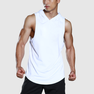Custom Logo Breathable Muscle Shirts <b>Sleeveless</b> Training Fitness Wear <b>Men's</b> Gym Tank Top <b>Hoodies</b> Spandex/Polyester Quick Dry - Product Image 6