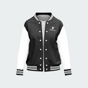 High Visibility Green Safety Reflective Waterproof Eco-Friendly Windproof Varsity Jacket Wool/Polyester <b>Covered</b> <b>Button</b> Closure - Product Image 6