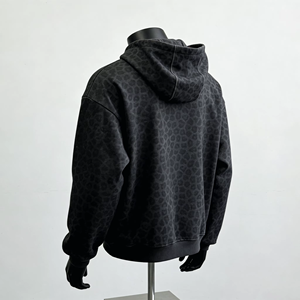 Sudadera con Capucha Personalizada de Alta Calidad, 100% Algodón, 400 g/m², Estampado Gráfico de Leopardo/Guepardo, con Cierre, para Hombre - Product Image 4