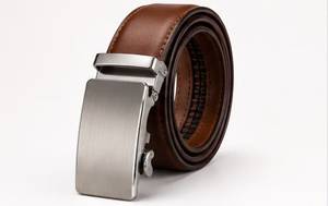 Ceinture automatique en cuir véritable pour homme, couleur unie, boucle en alliage, style formel, moulage monobloc, design durable, taille personnalisable - Product Image 4
