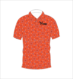 Custom Men Sublimation <b>Polo</b> Shirt <b>Orange</b> Floral Print Golf <b>Polo</b> Moisture Wicking Short Sleeve Performance OEM Supplier - Product Image 3