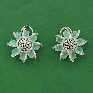 Chandelier <b>Earrings</b> Cubic Zirconia <b>Tops</b> With Rhodium Plating 443955 - Product Image 3