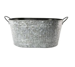 Jardinière artisanale en métal galvanisé rustique de qualité supérieure, motif irrégulier, pour la maison, le jardin, le balcon, pot de fleurs décoratif - Product Image 1