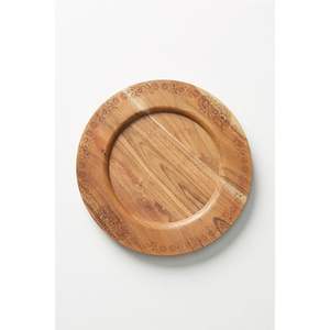 Assiette de service ronde en bois de noyer noir massif de 13 pouces, plateau de luxe en bois, vaisselle écologique pour hôtels et restaurants - Product Image 6