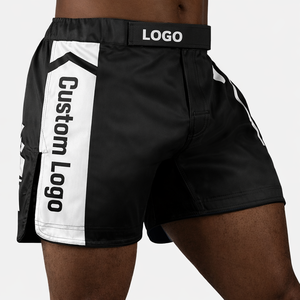 กางเกงชกมวย MMA แบบสั่งทำพิเศษ ความยาวครึ่งต้นขา แบบไฮบริด สำหรับคิกบ็อกซิ่ง มวยไทย ผ้าสเตรช สำหรับการฝึกซ้อมและการต่อสู้ในยิม ผลิตโดยผู้ผลิต OEM - Product Image 5