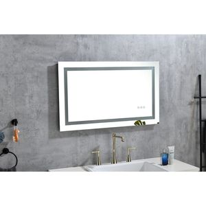 Specchio da Bagno a LED da Parete 32 x 20 Pollici con Illuminazione Frontale e Posteriore, Antiappannamento, Memoria, 3 Colori, Dimmerazione Continua - Product Image 1
