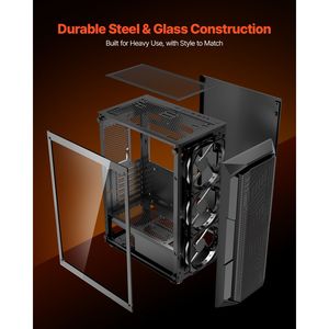 Case PC Gaming Mid Tower ad Alto Flusso d'Aria con 4 Ventole ARGB da 120 mm, Gestione Cavi Semplificata, Filtro Antipolvere, Pannello in Vetro Temperato, Formato Mini-ITX - Product Image 6