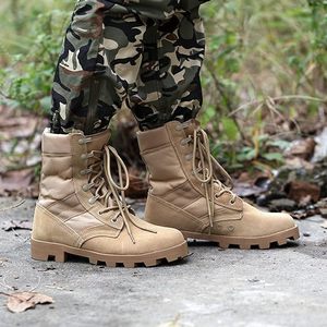 Bottes de travail montantes pour hommes, à lacets, légères, avec semelle extérieure en caoutchouc antidérapante, résistantes à l'usure, pour la randonnée et le trekking en extérieur - Product Image 1