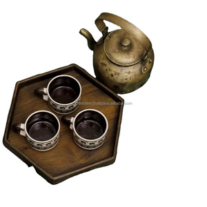 Bandeja DE SERVICIO DE MADERA personalizable artesanal Diseño de forma y tamaño único con opciones de asa para entretenimiento elegante en el hogar y el hotel - Product Image 2