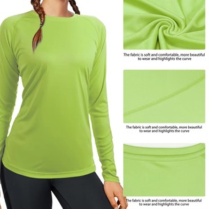 Haut de sport respirant en mélange de spandex pour femme, coupe ajustée, compression, t-shirt de gym, fabricant d'activewear en marque blanche - Product Image 3