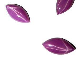 Rubis Étoilé Rose Taille Marquise 10x20 mm 9 Carats Créé en Laboratoire Poli Opaque Cabochon avec Effet Étoile à 6 Branches pour la Fabrication de Bijoux - Product Image 2