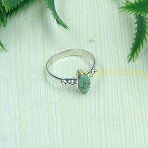 Anillo de Plata de Ley 925 con Turquesa Natural, Anillo de Turquesa Marquise Hecho a Mano, Anillo de Plata Boho, Joyería de Piedras Preciosas al por Mayor - Product Image 6