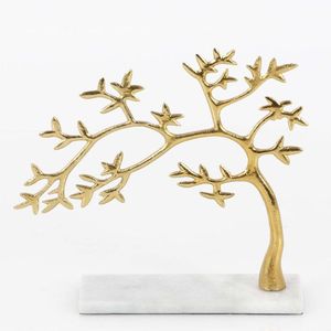 Gold Plated Crystal Plant Sculpture Marble Base Contemporary Artistic Tabletop Decor for Living Room Housewarming Gift - Product Image 2