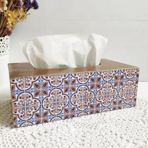 Boîte à mouchoirs en bois imprimée sérigraphiée, couleur unie, pour emballage minimaliste, vente en gros, étui de rangement - Product Image 2