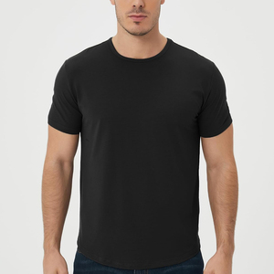 T-shirt à manches courtes pour homme, t-shirt de sport décontracté, séchage rapide, respirant, 100% coton, coupe ajustée pour la course à pied, t-shirt noir - Product Image 3
