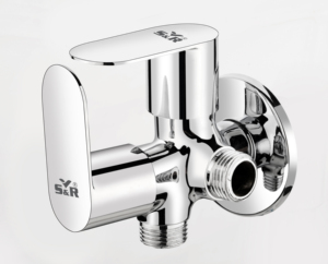 Premium Two Way Angle Cock Chrome Plated Brass Dual Outlet Wall Mounted Water Control <b>Tap</b> Bathroom Fitting Use - Product Image 1