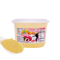 Pinshan Bubble Tea Ingrediënten Transparante Roze Plastic Bakje Popping Boba 950g 8 Bakjes/Karton Gemaakt in Taiwan 12 Maanden Houdbaarheid
