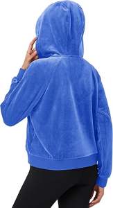 Sudadera con capucha de terciopelo para mujer, de secado rápido, cortavientos, con cremallera, de alta calidad, servicio OEM personalizado, gran venta de invierno, MOQ bajo - Product Image 4