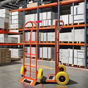 Portable P-Shape Metal Truck <b>Dollies</b> 180kg Capacity Three-<b>Wheel</b> Platform Customizable OEM Support - Product Image 1