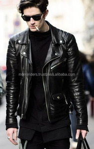 Men's Classic <b>Biker</b> Leather Winter Zip-up Canvas <b>Jacket</b> Patchwork Pattern O-Neck Casual Style OEM Service Available Waterproof - Product Image 5