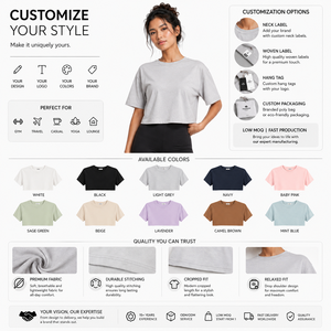 Women's <b>Maroon</b> Crop <b>Top</b> Crew Neck Short Sleeve Loose Fit Solid Color Jersey 100% Cotton Casual All Seasons Wear - Product Image 5