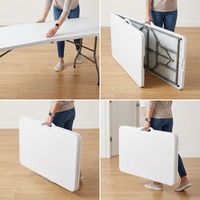 Table pliante portable en plastique robuste de 6 pieds pour événements et traiteurs, idéale pour l'intérieur et l'extérieur, prix usine en gros