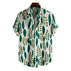 Chemise hawaïenne vintage à manches courtes boutonnée en coton imprimé floral pour homme – Idéale pour l'été et les vacances - Product Image 3
