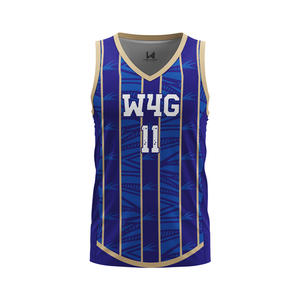 Maillot de basketball personnalisé unisexe pour adulte, grande taille, rayé, respirant, avec logo imprimé par transfert thermique sur le devant, pour l'entraînement - Product Image 2