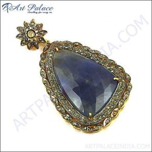 925artpalace Bijoux Pendentif Victorien en Diamant et Pierres Précieuses Naturelles et Neuves pour Soirées - Product Image 1