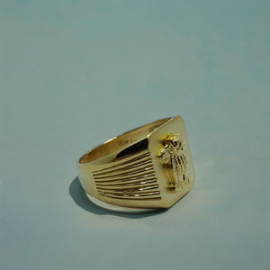 Anillo Tradicional de Oro de 22K para Hombre con Diseño de León Ashoka, Símbolo Gubernamental Clásico, Joyería India - Product Image 3