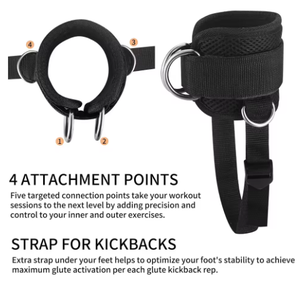 Correa de tobillo ajustable para máquina de cable, para kickbacks, entrenamiento de glúteos, extensiones de piernas, ejercicios de abducción de cadera y glúteos, para gimnasio - Product Image 3