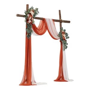 Kit di Fiori Artificiali per Arco Nuziale Arancione (Confezione da 4) 2 Pezzi Ciascuno per Drappeggi e Arco - Product Image 1