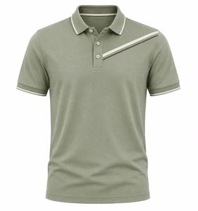 Polo pour homme personnalisé en gros, de haute qualité, en coton piqué respirant, tendance, décontracté, matière douce, style streetwear - Product Image 3