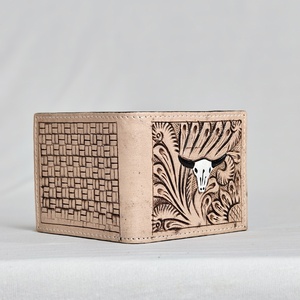 Cartera de Cuero Genuino para Hombre, Diseño de Calavera de Toro, Multifuncional, Hecha a Mano, Cierre Abierto, Estilo Rajasthan, Superventas - Product Image 2