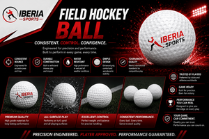 IBERIA Balón de Hockey sobre Césped Profesional |   Diseño Resistente al Agua con Diseño de Hoyuelos |   Materiales Ecológicos |   Logotipo Personalizado para Partido - Product Image 6