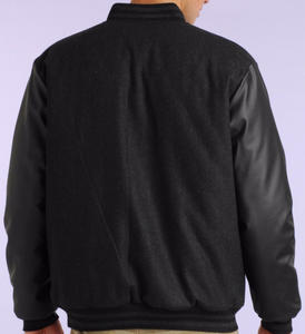 Venta directa de fábrica Chaqueta Varsity de cuero negra para hombre, chaqueta de moda para hombre, chaquetas Varsity para hombre - Product Image 3