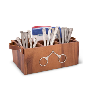 Solid Wood <b>Storage</b> Box for Office Stationery Portable Dining Room Countertop Tableware Picnic Tableware Cutlery Holder - Product Image 5