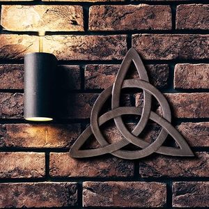 Décoration murale artisanale nœud celtique Triquetra, finition bronze antique, symbole du nœud de la Trinité entrelacé, art mural décoratif pour la maison - Product Image 5