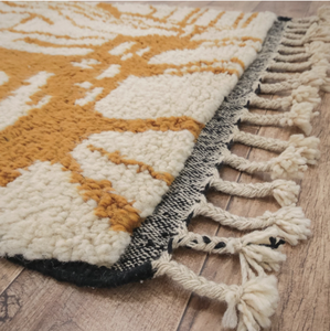 Knots Rug Moroccan Luxury Orange/White Wool Hand Knotted Cushioned Stain Resistant Hand Wash Prayer Living Room Hotel High Pile - Product Image 5