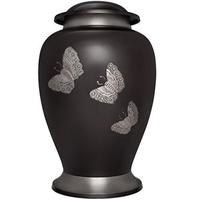 Urne funéraire dorée à décor floral pour cendres d'adultes, récipient en métal de style classique européen avec motifs personnalisables