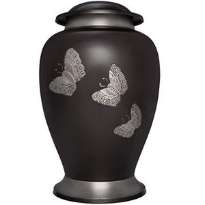 Urna Funeraria Decorada con Flores Doradas para Cenizas de Adultos, Recipiente para Cenizas, Urna de Metal de Estilo Clásico Europeo con Diseños Personalizables - Product Image 3