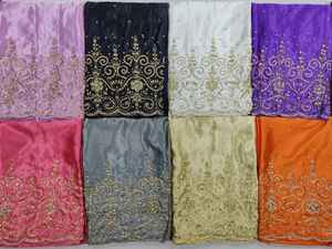 Tissu artisanal somalien exclusif Gorgura, motif floral orné de pierres de cristal, pour les fêtes, collection Héritage Moderne. - Product Image 3