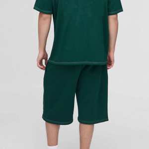 Men's Custom High Quality Cotton/Polyester Casual Plaid Hooded Jersey Shorts T-Shirt <b>Twin</b> <b>Set</b> Winter 2-Piece Quick Dry - Product Image 6