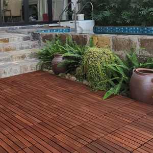 Cubierta de madera ACACIA moderna de alta calidad 300X300 Mm azulejos de exterior entrelazados para balcón Patio-entrelazados al aire libre suave - Product Image 2