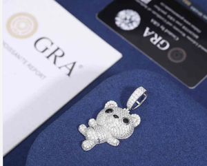 <b>Cute</b> Gold Plated <b>Bear</b> Pendant With Rhinestone Micro Insert Cartoon Design Unisex Fashion Charm For Gift - Product Image 5