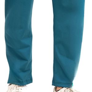 Pantalon de jogging décontracté en coton bleu sarcelle pour homme, taille élastique avec cordon de serrage, coupe droite - Fournisseur en gros - Product Image 3