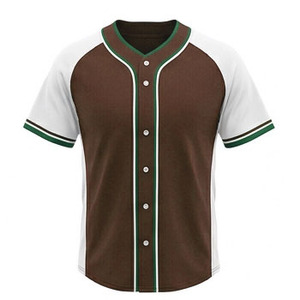 Maillot de baseball professionnel marron et blanc pour homme, entièrement boutonné, respirant, léger, uniforme sportif de qualité supérieure pour les jeunes - Product Image 1
