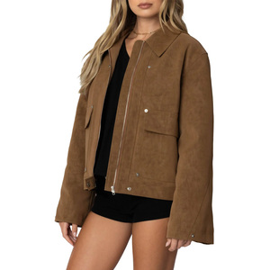 Veste en daim de qualité supérieure pour femmes, élégante, au toucher doux, vêtements d'extérieur d'hiver, fabricant OEM - Product Image 3