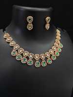 Ensemble collier et boucles d'oreilles Seaila AD pour femme, bijoux de mariage indiens, romantique, plaqué or rose, laiton, design géométrique, pour soirée