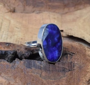 Bague en argent sterling 925 avec saphir bleu naturel ovale, fabrication artisanale, bijoux élégants, fournisseur de bijoux fins - Product Image 5